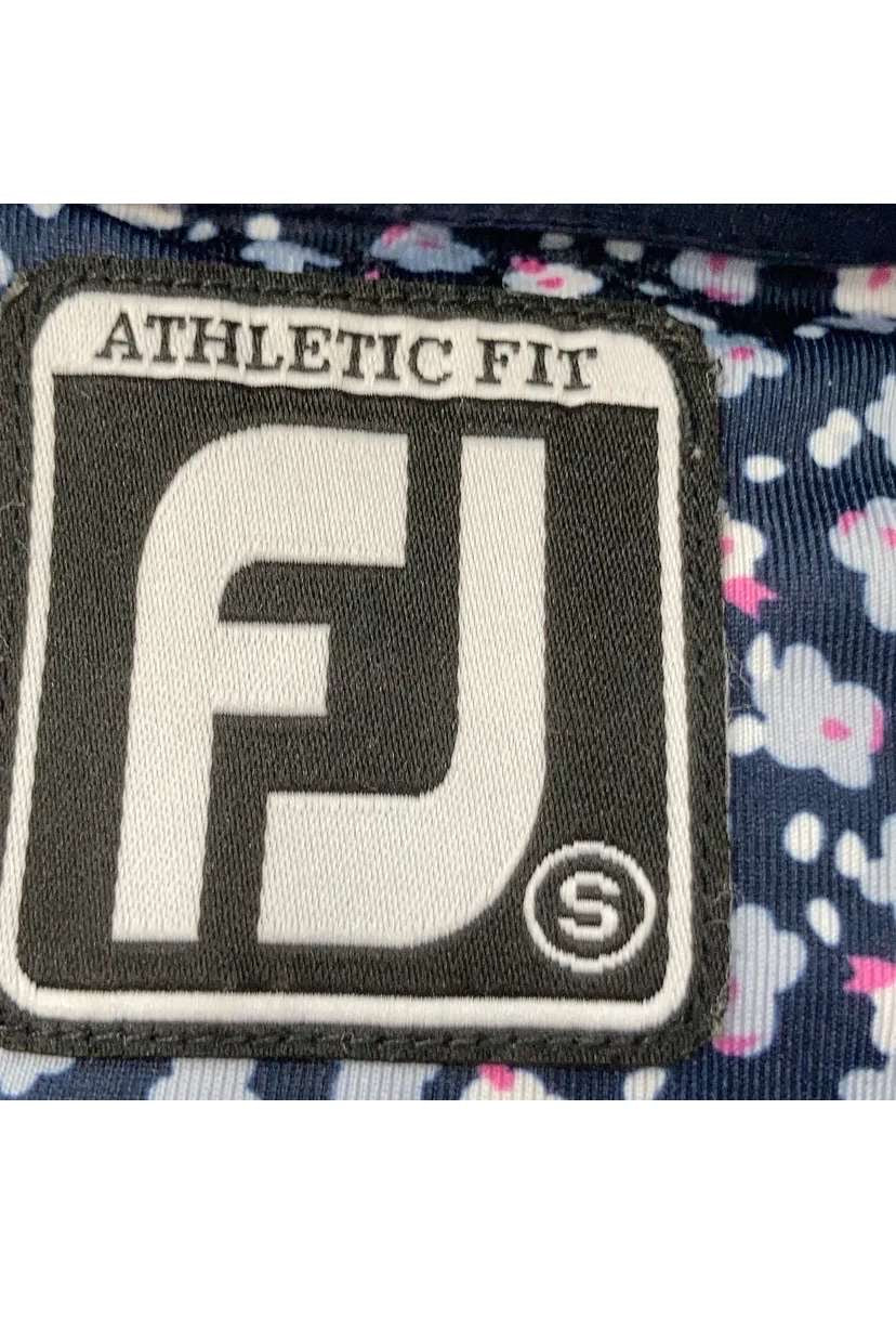 Footjoy Blå Piké med Blommor (M)