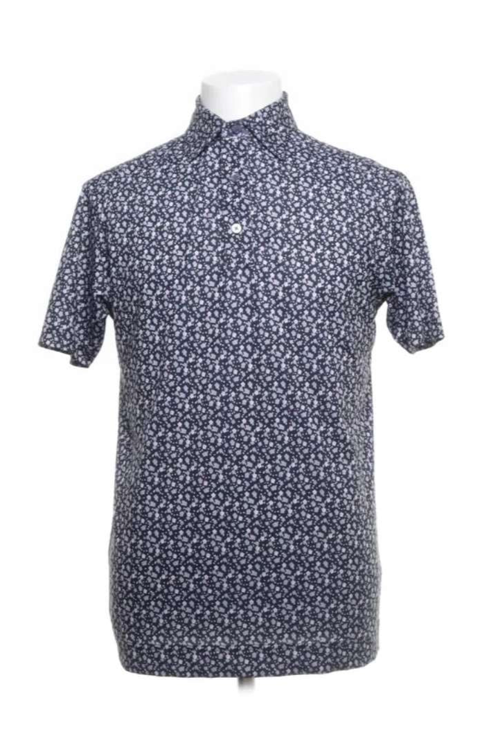 Footjoy Blå Piké med Blommor (M)