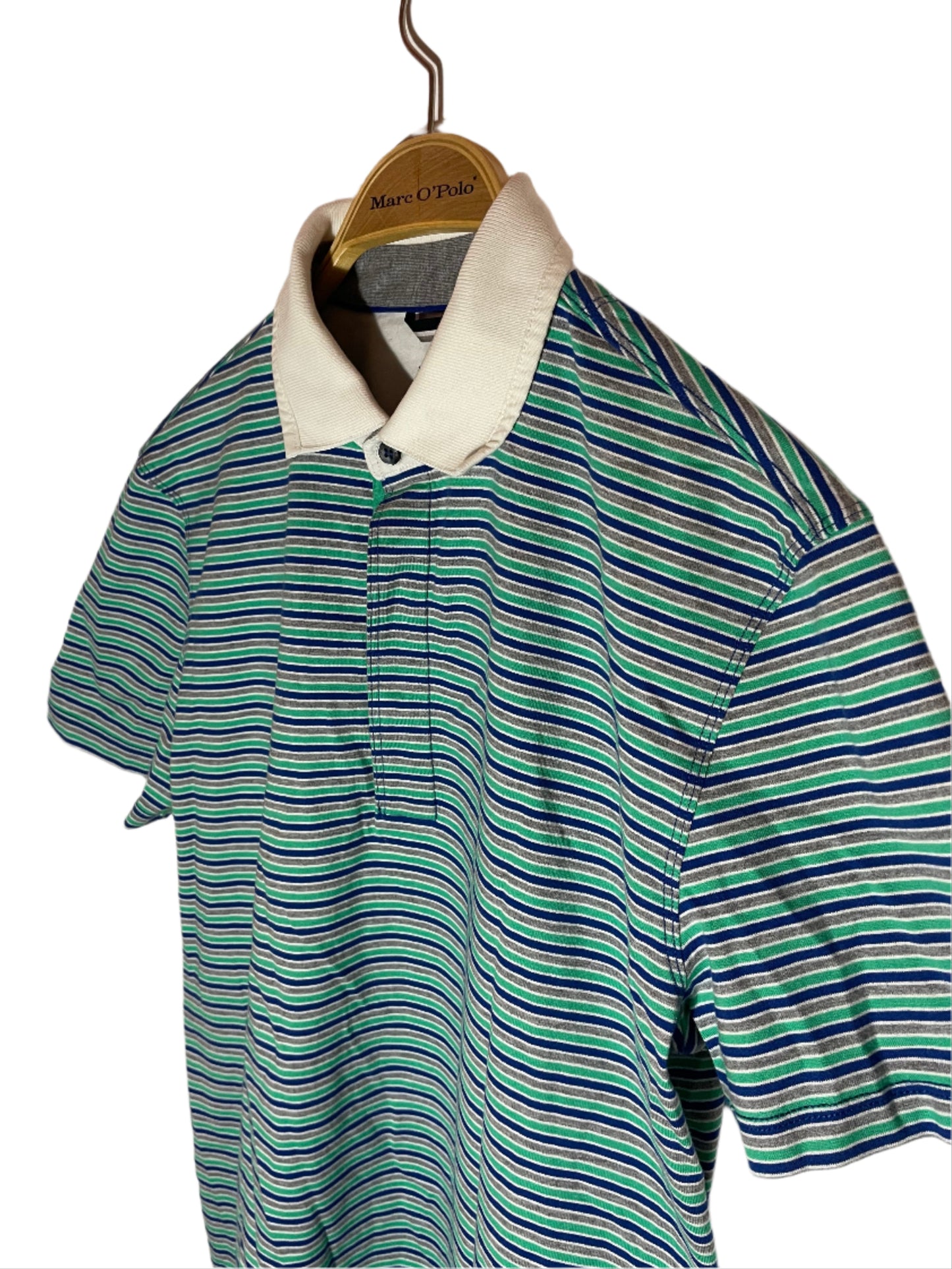 Hugo Boss Grön/Blå Randig Piké (S)