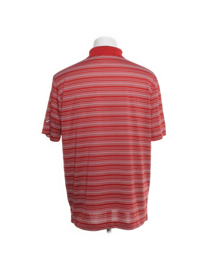 Nike Röd/Vit randig Piké (L/XL)