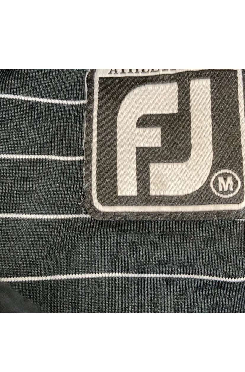 Footjoy Svart Piké med Ljusblå Ränder (M)