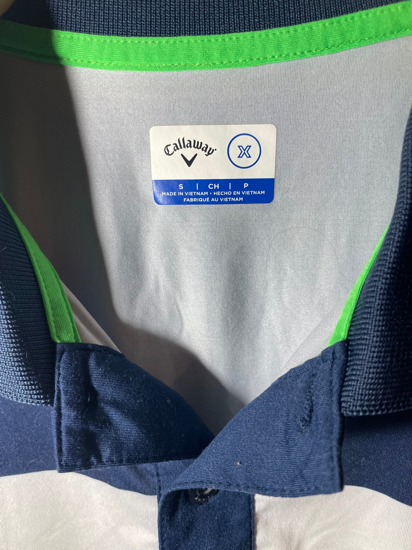 Callaway Vit/Blå Piké (M)