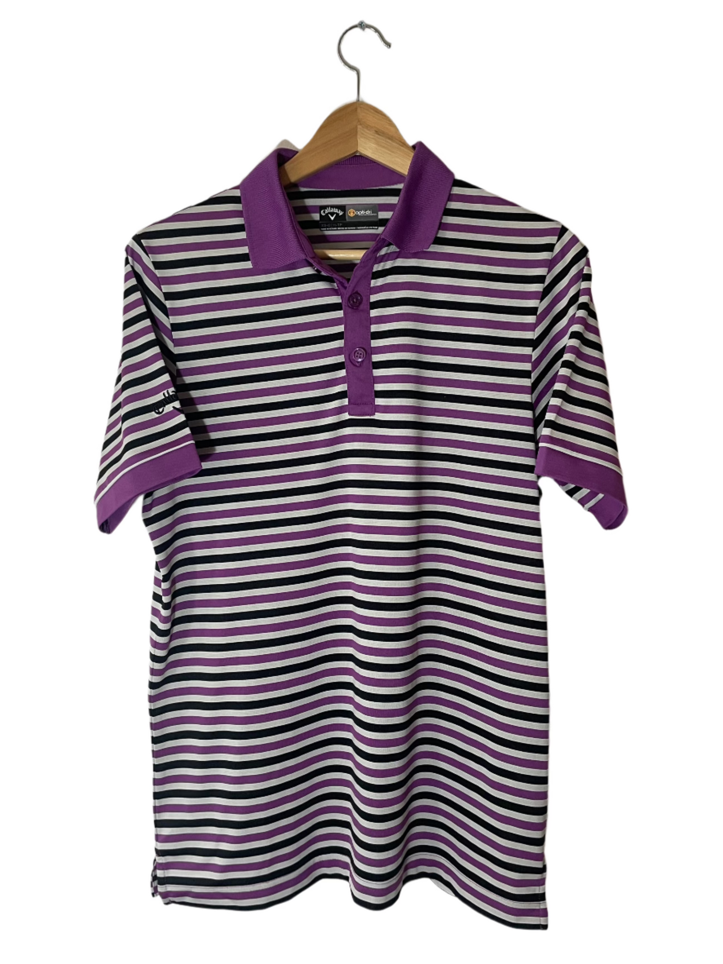 Callaway Lila/Svart/Vit Randig Piké (S)