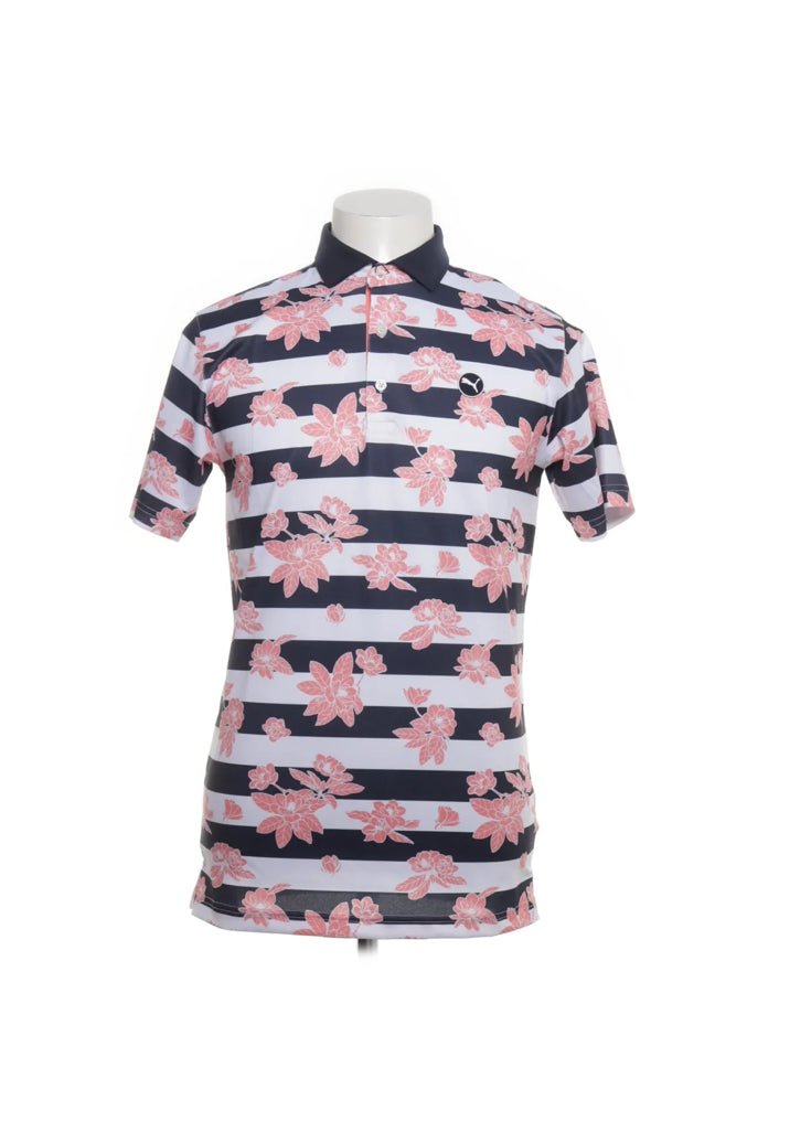 Puma Rosa/Blå/Vit Blommig Piké (S)