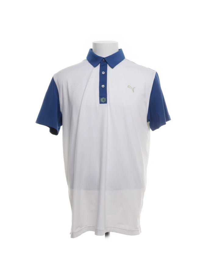 Puma Vit/Blå Piké (L/XL)