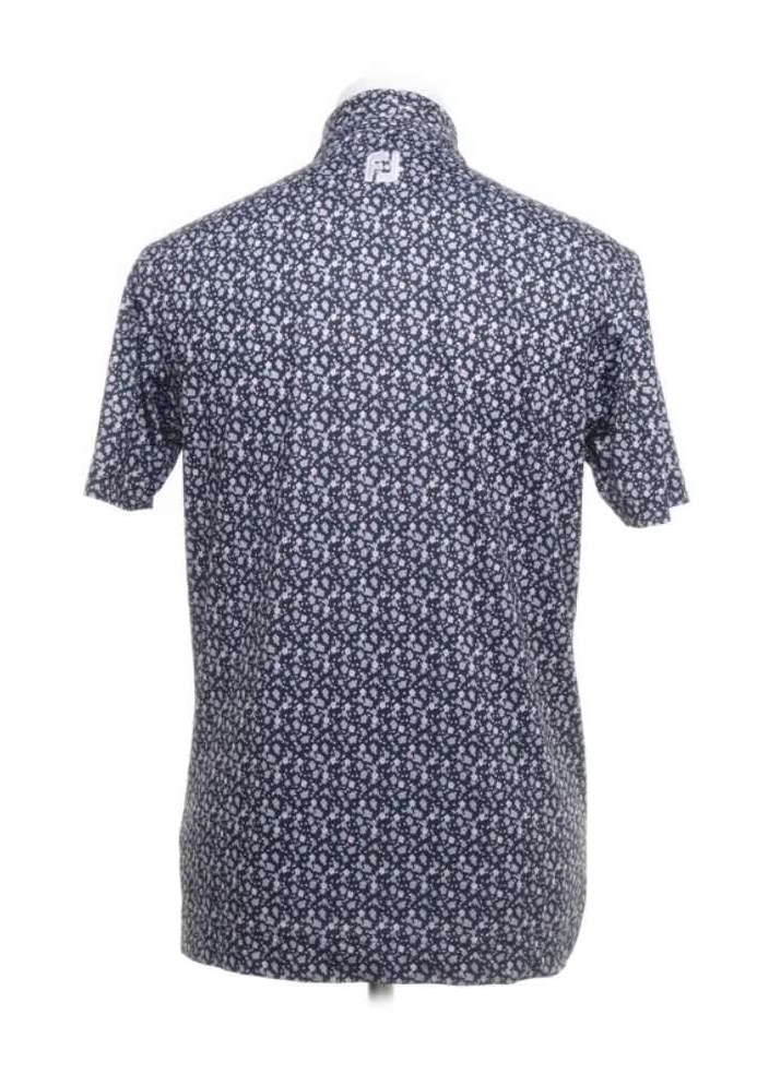 Footjoy Blå Piké med Blommor (M)
