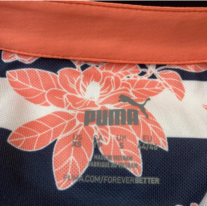 Puma Rosa/Blå/Vit Blommig Piké (S)