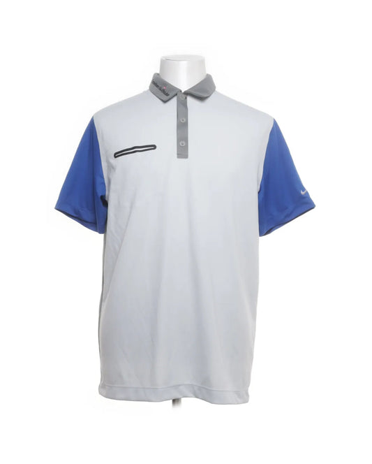 Nike Grå/Vit/Blå Piké (M/L)