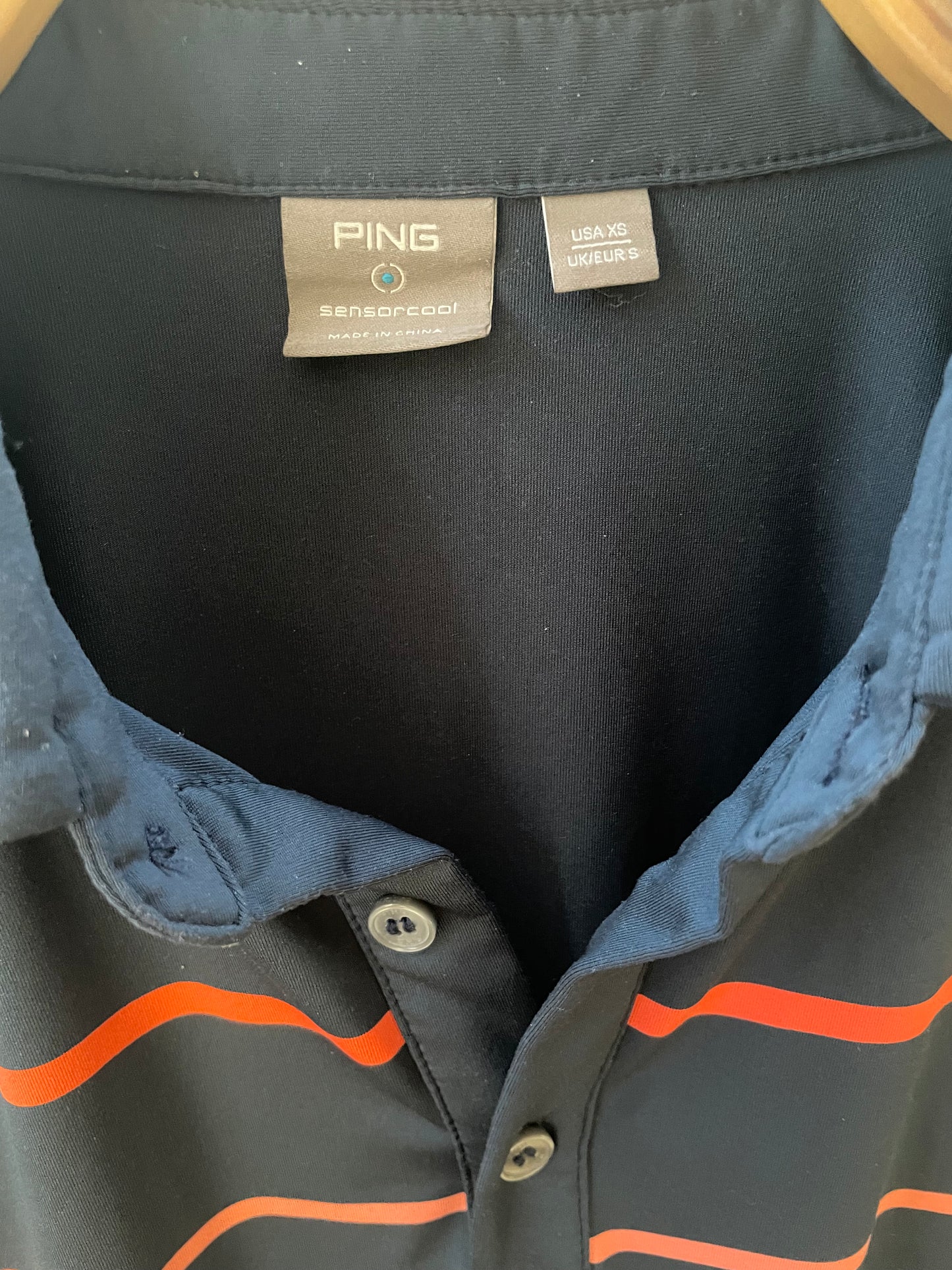 Polo Ping Azul con Detalles Naranjas (M)