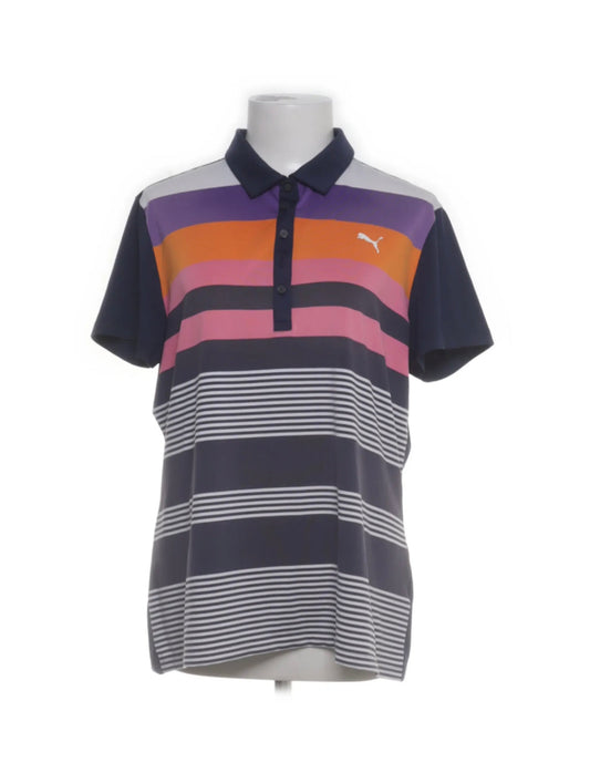 Puma Blå/Orange/Rosa Randig Piké (S)